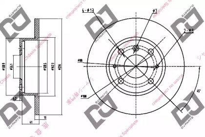 Тормозной диск DJ PARTS BD1262